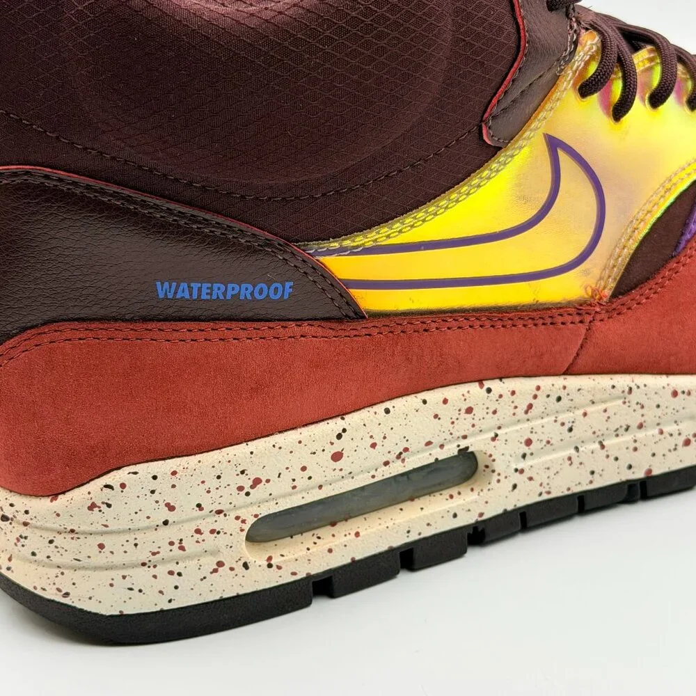 Wmns Nike Air Max 1 Mid Sneakerboot 'Deep Burgundy Iridescent'
